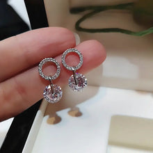 Load image into Gallery viewer, Brilliant Cubic Zirconia Women Drop Earrings - Silver