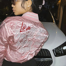 Load image into Gallery viewer, Bubble Puffer Cropped Baseball Jacket - S / Pink