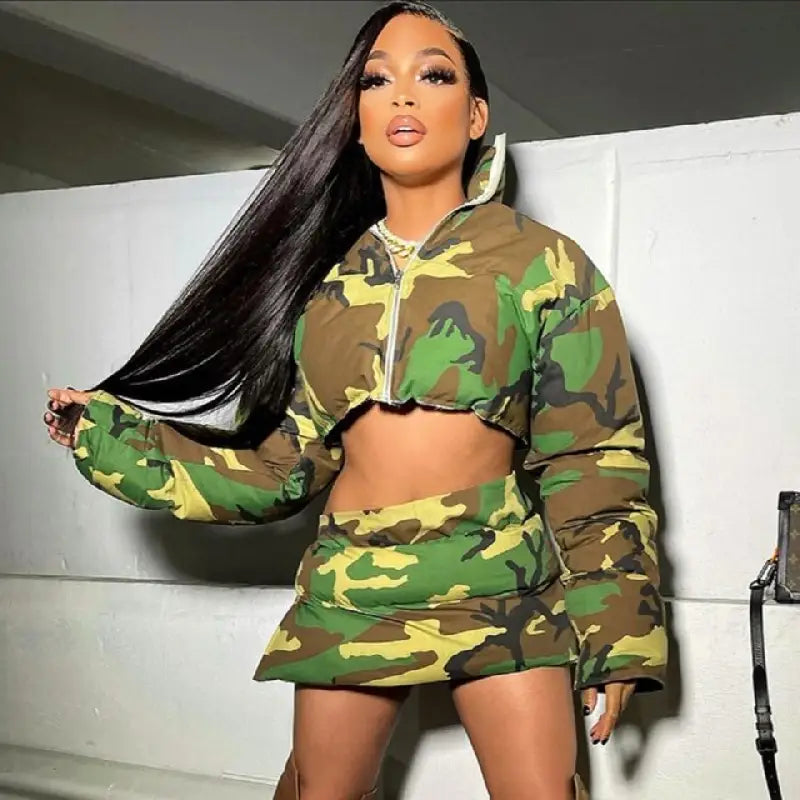 Camouflage Streetwear Two Piece Set - L / two piece