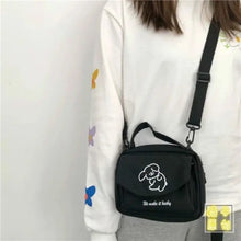 Load image into Gallery viewer, Canvas Printed Cute Envelope Cartoon Shoulder Bag - Black