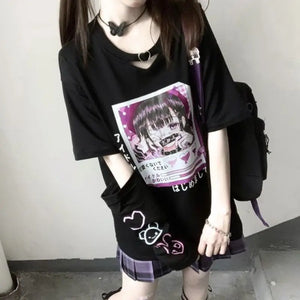 Cartoon Oversize Japanese T-Shirt - 1 / S - t-shirt