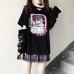 Cartoon Oversize Japanese T-Shirt - t-shirt