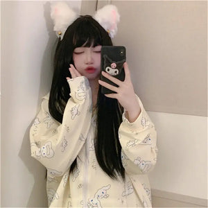 Cartoon Print Anime Oversized Hoodie - 2 / XL