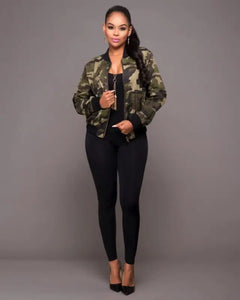 Casual Camo Baseball Jacket - Camouflage / S