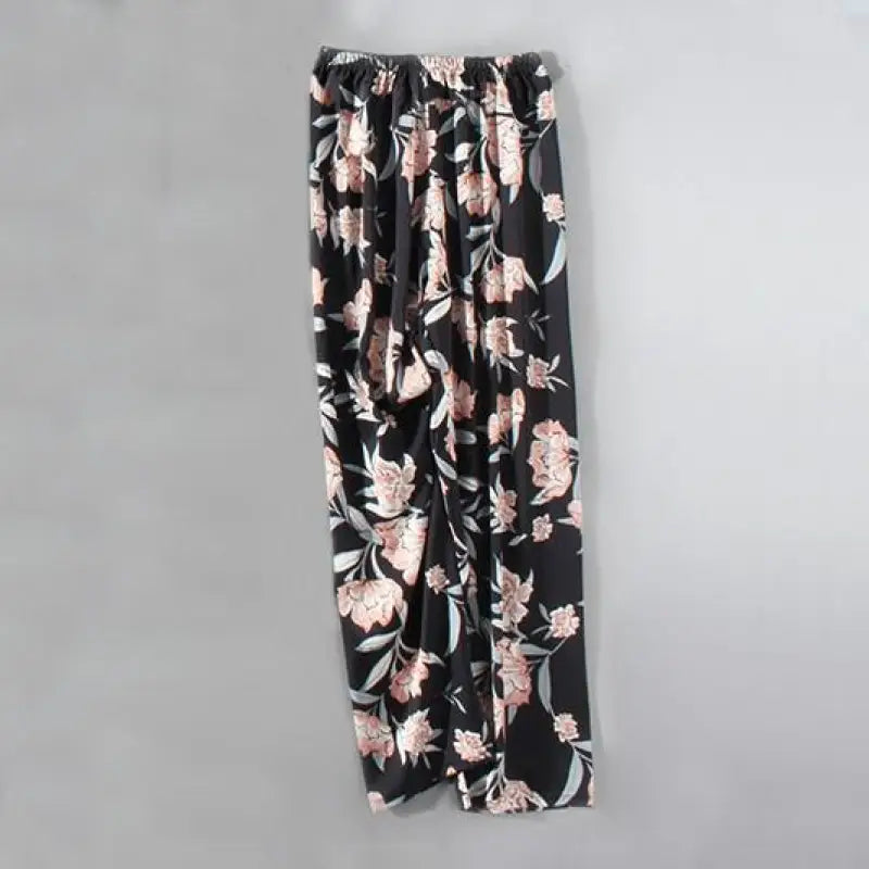 Casual Satin Lounge Soft Pajama Set - Black - E / XL