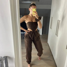 Load image into Gallery viewer, Casual Triangle Tube Crop Top &amp; Elastic High Waist