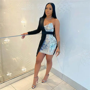 Catch A Vibe Sequin Mini Dress - dress