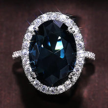 Load image into Gallery viewer, Charming Blue CZ Eternity Ring - Jewelry
