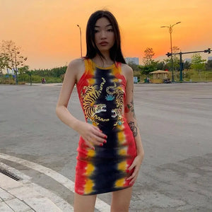 Check It Up Printed Mini Dress - dress
