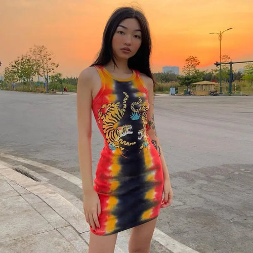 Check It Up Printed Mini Dress - dress