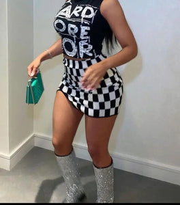 Checkerboard Printed 2 Piece Set - two piece