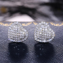 Load image into Gallery viewer, Classic Design Dazzling Heart Stud Earrings - E471 / white