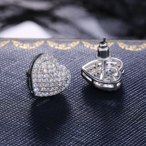 Classic Design Dazzling Heart Stud Earrings - Jewelry