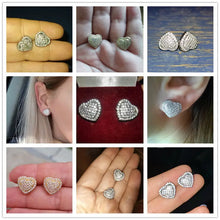 Load image into Gallery viewer, Classic Design Dazzling Heart Stud Earrings - Jewelry