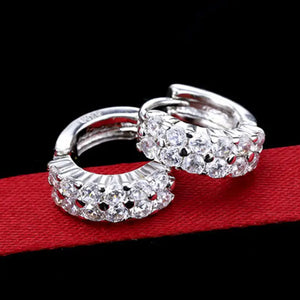 Classic Real Tibetan Cubic Zircon Silver Earrings - E188