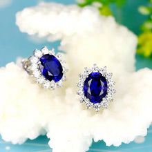 Load image into Gallery viewer, Classic Real Tibetan Cubic Zircon Silver Earrings - E345