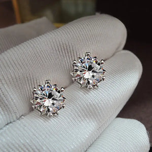 Classic Real Tibetan Cubic Zircon Silver Earrings - E829