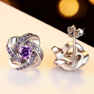 Classic Real Tibetan Cubic Zircon Silver Earrings - ED105