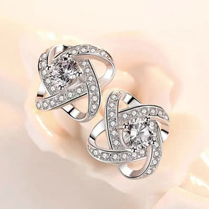 Classic Real Tibetan Cubic Zircon Silver Earrings - ED105