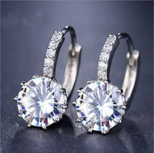 Load image into Gallery viewer, Classic Real Tibetan Cubic Zircon Silver Earrings - EH75