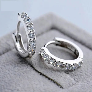 Classic Real Tibetan Cubic Zircon Silver Earrings - EH91