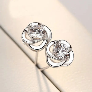 Classic Real Tibetan Cubic Zircon Silver Earrings - GE2