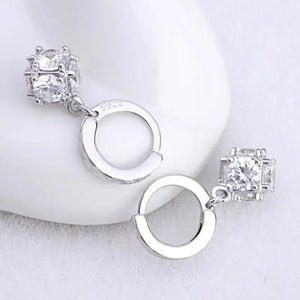 Classic Real Tibetan Cubic Zircon Silver Earrings - WE34