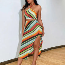 Load image into Gallery viewer, Colorful Patchwork Y2K Knitted Two Piece Set - two piece