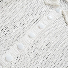 Load image into Gallery viewer, Contrast Color Lapel Short Sleeve White Playsuit - dress