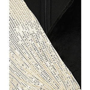 Contrast Sequin Split Thigh Velvet Party Dress - dress
