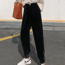 Load image into Gallery viewer, Corduroy Fashion High Waist Pencil Pants - Black / XXXL