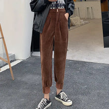 Load image into Gallery viewer, Corduroy Fashion High Waist Pencil Pants - Coffee / XXXL
