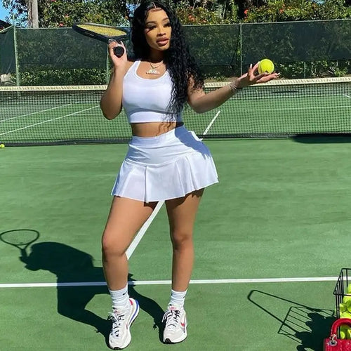 Crop Top and Tennis Mini Skirt - two piece