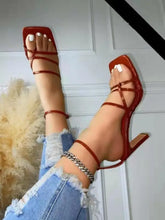 Load image into Gallery viewer, Cross-Tied Narrow Band Lace Up Rome Shoes - Auburn / 42