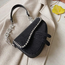 Load image into Gallery viewer, Crossbody Luxury Pu Leather Flap Chic Purse - black - Bag