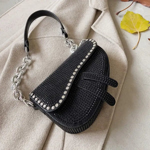 Crossbody Luxury Pu Leather Flap Chic Purse - black - Bag