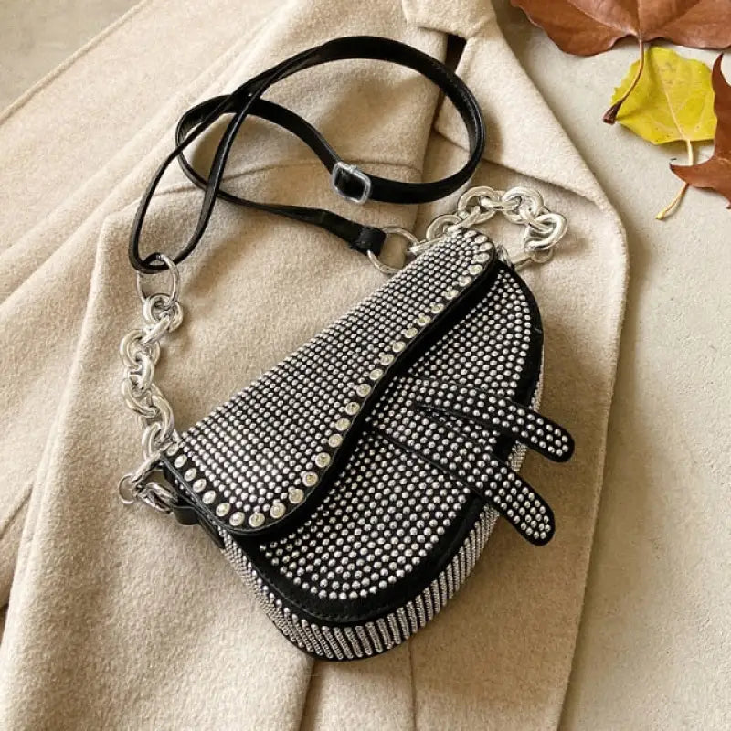Crossbody Luxury Pu Leather Flap Chic Purse - Silver - Bag