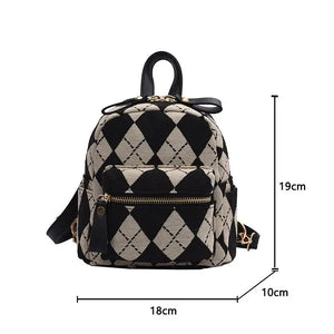 Crossbody Plaid Shoulder Backpack - Bag