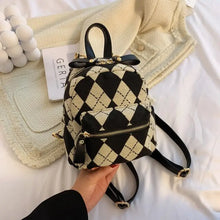 Load image into Gallery viewer, Crossbody Plaid Shoulder Backpack - black - Bag
