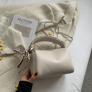 Crossbody Shoulder Bags with Short Wide Handle - Beige - Bag