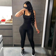 Load image into Gallery viewer, Cut Out Backless Bodycon Active Wear Jumpsuit - jumpsuit