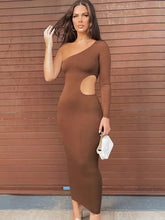 Load image into Gallery viewer, Cut Out Elegant Fashion Long Sleeve Maxi Dress - dress