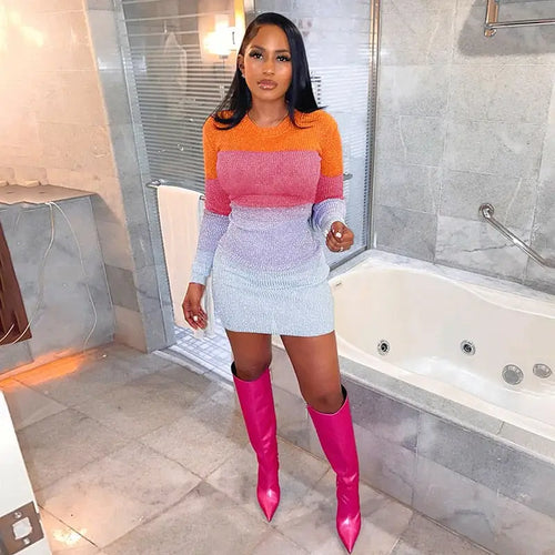 Cut-Out Backless Long Sleeve Mini Dress