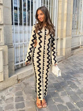 Load image into Gallery viewer, Cut Out Wave Knitted Maxi Dress