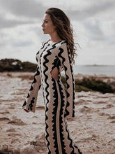 Load image into Gallery viewer, Cut Out Wave Knitted Maxi Dress