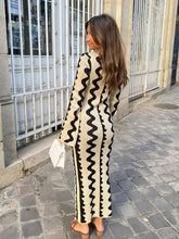Load image into Gallery viewer, Cut Out Wave Knitted Maxi Dress