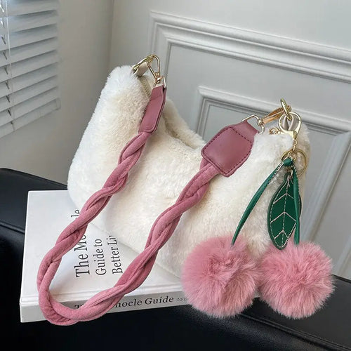 Cute Soft Fluffy Plush Faux Fur Bucket Crossbody Bag