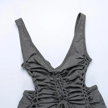 Load image into Gallery viewer, Dark Gray Hollow Out Bandage Mini Dress
