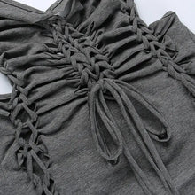 Load image into Gallery viewer, Dark Gray Hollow Out Bandage Mini Dress
