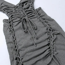 Load image into Gallery viewer, Dark Gray Hollow Out Bandage Mini Dress
